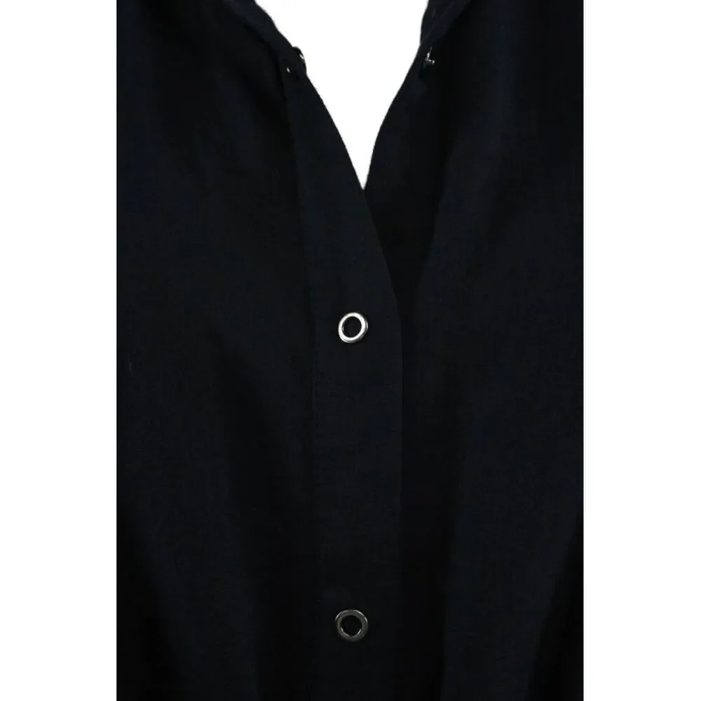 T Tahari Women Shirt Dress Navy Collared Long Sleeve Button Rayon Size S - Picture 4 of 7